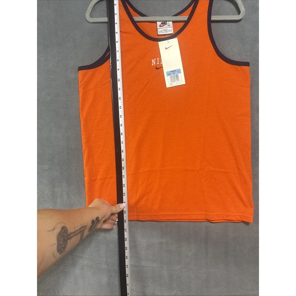 New Vintage Nike Orange Blue Accent Women's Made In USA Sleevless Top Size M